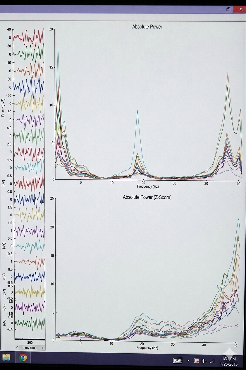 Meditative State A — z-score and frequency band graph