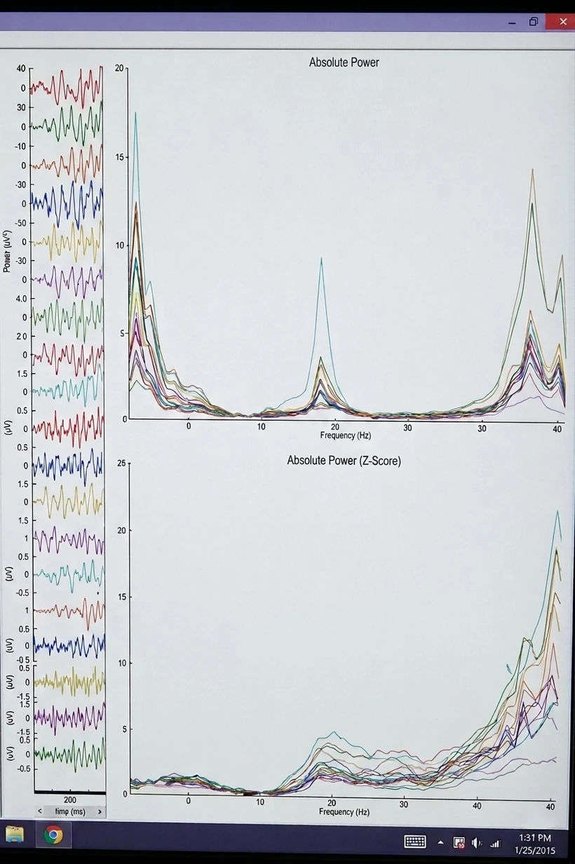 Meditative State A — z-score and frequency band graph